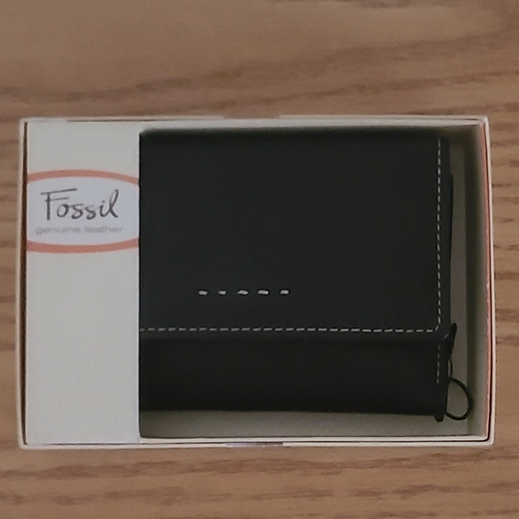 Black Genuine Leather Trifold Wallet
